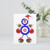 Curling Christmas Feiertagspostkarte (Stehend Vorderseite)