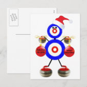 Curling Christmas Feiertagspostkarte (Vorne/Hinten)