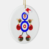 Curling Christmas Keramikornament (Rechts)