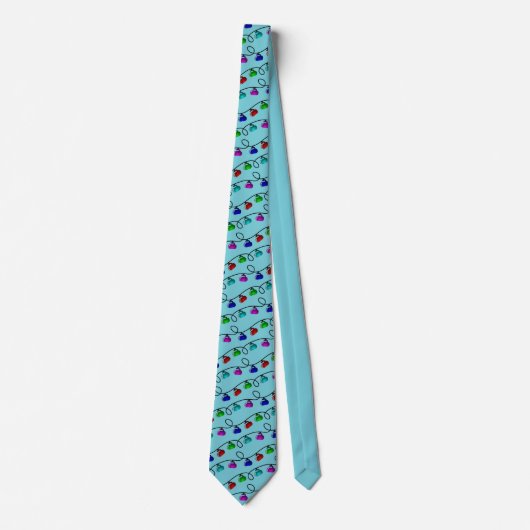 Curling Christmas Lights Neck Tie - Blue Krawatte (Vorderseite)