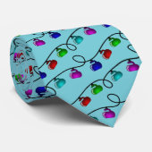 Curling Christmas Lights Neck Tie - Blue Krawatte (Gerollt)