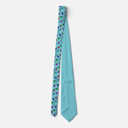 Curling Christmas Lights Neck Tie - Blue Krawatte (Rückseite)