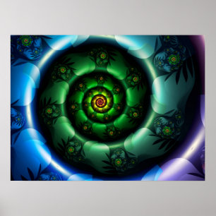 Curling Colored Coil Poster