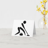 Curling Curler Stone Rock Broom Karte (Gelbe Blume)