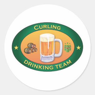 Curling Drink Team Runder Aufkleber