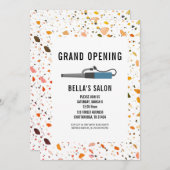 Curling Eisen Terrazzo Salon Eröffnung Einladung (Vorne/Hinten)