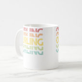 Curling-Eisstock-Schießen Kaffeetasse (Vorderseite Links)
