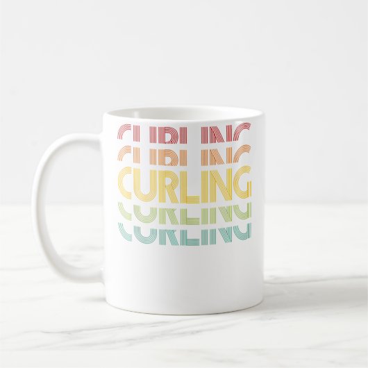 Curling-Eisstock-Schießen Kaffeetasse (Links)