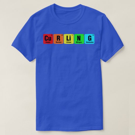Curling Elementary Periodic Table Funny Curling T-Shirt (Design vorne)