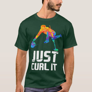 Curling es Funny Watercolor Curling Geschenk T-Shirt