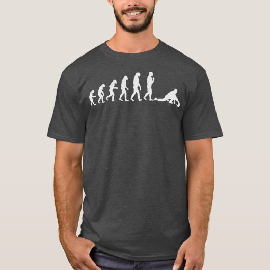 Curling Evolution Niedlich Curler Player Winter T-Shirt (Vorderseite)