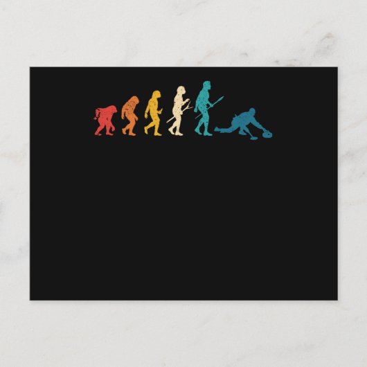 Curling Evolution of Man Funny Curler Team Postkarte (Vorderseite)