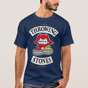 Curling Fan The THROWING STONES Crew Wintersport T-Shirt
