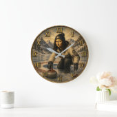 Curling Funny Mona Lisa Curler Gift Große Wanduhr (Zuhause)