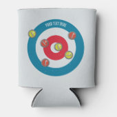 Curling House und Curling Steine oben Dosenkühler (Vorderseite)