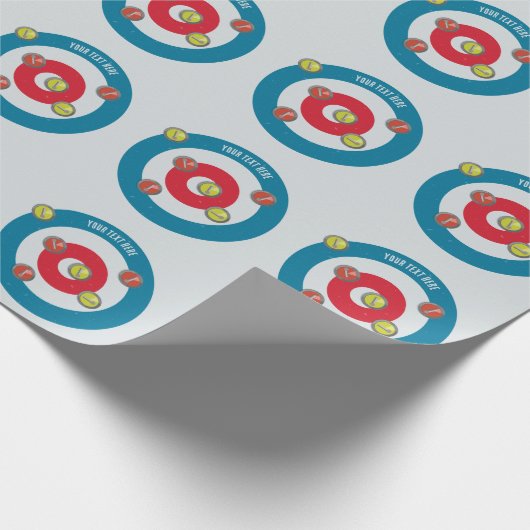 Curling House und Curling Steine oben Geschenkpapier (Ecke)