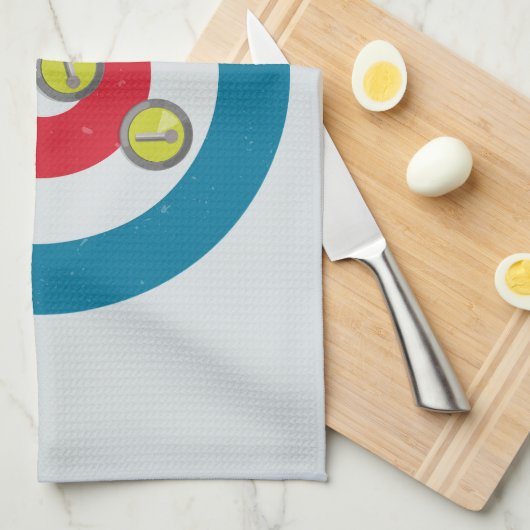 Curling House und Curling Steine oben Geschirrtuch (Viertel Falte)