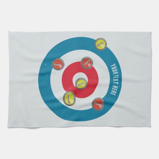 Curling House und Curling Steine oben Geschirrtuch (Horizontal)