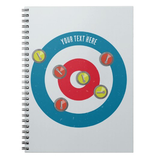 Curling House und Curling Steine oben Notizblock (Vorderseite)