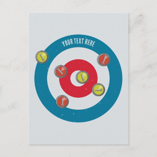 Curling House und Curling Steine oben Postkarte (Vorderseite)