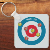 Curling House und Curling Steine oben Schlüsselanhänger (Vorderseite)