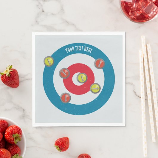 Curling House und Curling Steine oben Serviette (Beispiel)