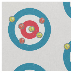 Curling House und Curling Steine oben Stoff