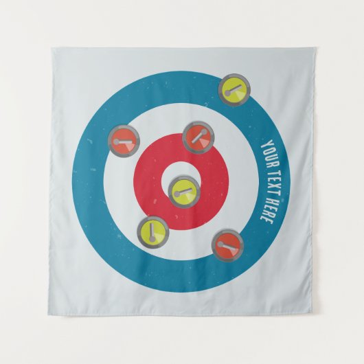 Curling House und Curling Steine oben Wandteppich (Vorderseite (Horizontal))