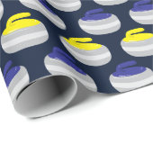 Curling Ice Sport Pattern Geschenkpapier (Rolleneckpunkt)