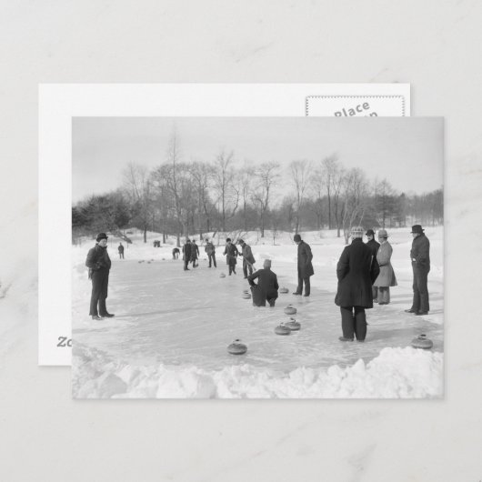 Curling im Central Park, 1906 Postkarte (Vorne/Hinten)