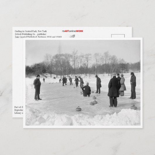 Curling im Central Park, New York Postkarte (Vorne/Hinten)