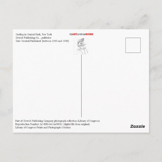 Curling im Central Park, New York Postkarte (Rückseite)