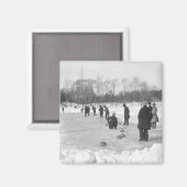Curling im Central Park NYC Magnet (Vorderseite/Rückseite)