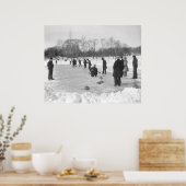 Curling in Central Park NYC Print Poster (Küche)