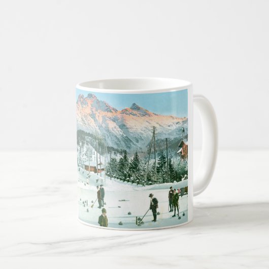 Curling in der Schweiz Kaffeetasse (VorderseiteRechts)