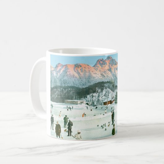 Curling in der Schweiz Kaffeetasse (Vorderseite Links)