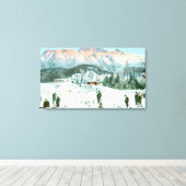 Curling in der Schweiz Leinwanddruck (Insitu (Holzboden))