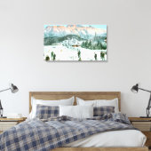 Curling in der Schweiz Leinwanddruck (Insitu (Schlafzimmer))