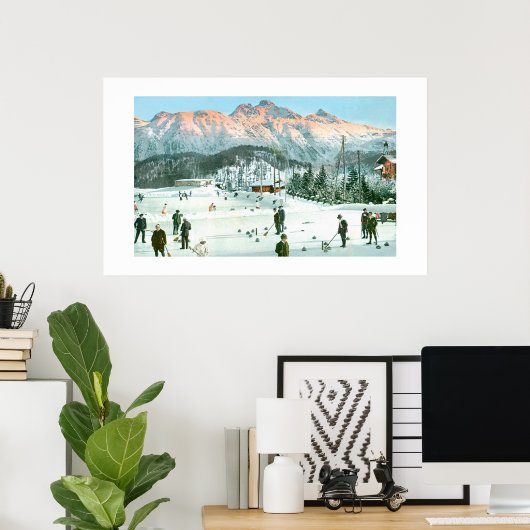 Curling in der Schweiz Poster (Heimbüro)