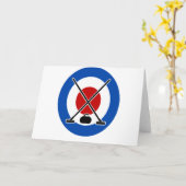 Curling ist Cooler Tag - Wertungstag Karte (Gelbe Blume)