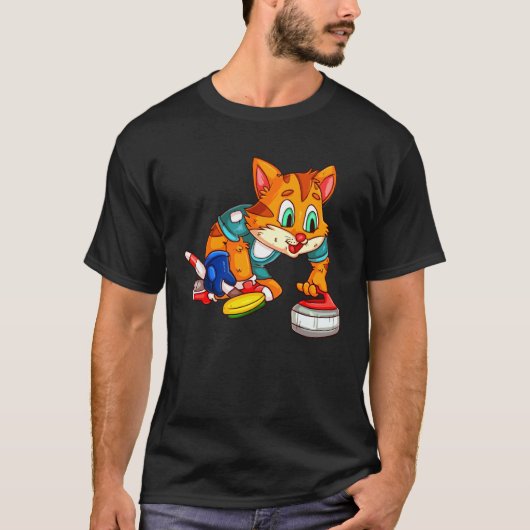 Curling Katzen T-Shirt (Vorderseite)