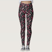 Curling Lingo Leggings - Rosa und Schwarz (Vorderseite)