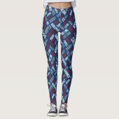 Curling Lingo Leggings - Rot, Weiß und Blau (Vorderseite)