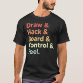 Curling meme draw hack board control peel retro T-Shirt (Vorderseite)