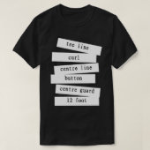 Curling moderner Streifendesign T-Shirt (Design vorne)