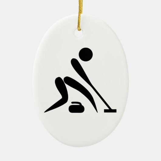 Curling Pictograph Keramik Ornament (Vorne)