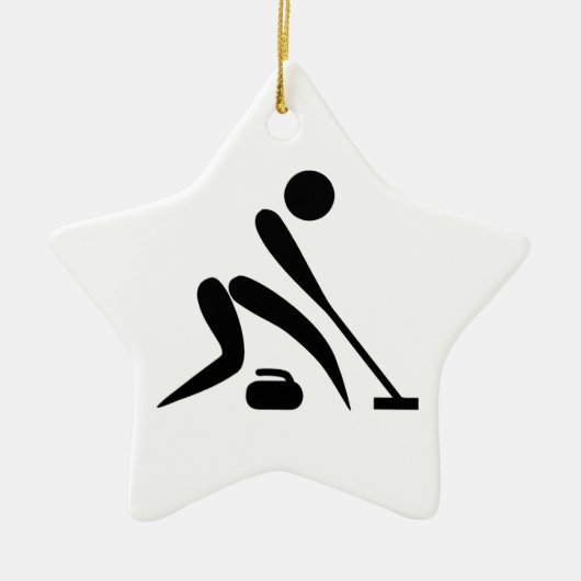 Curling Piktogramm Keramikornament (Vorne)