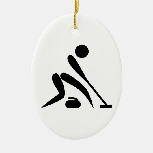 Curling Piktogramm Keramikornament (Vorne)