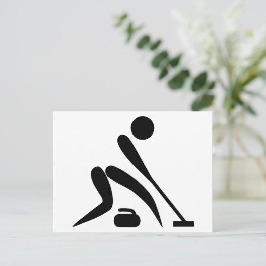 Curling Piktogramm Postkarte (Stehend Vorderseite)