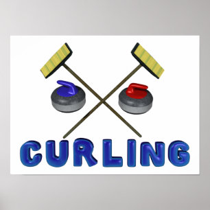 Curling-Plakate Poster